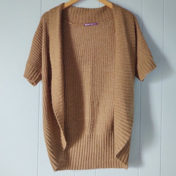 Smart Set Caramel Short Sleeved Shawl - Picture 1 of 5